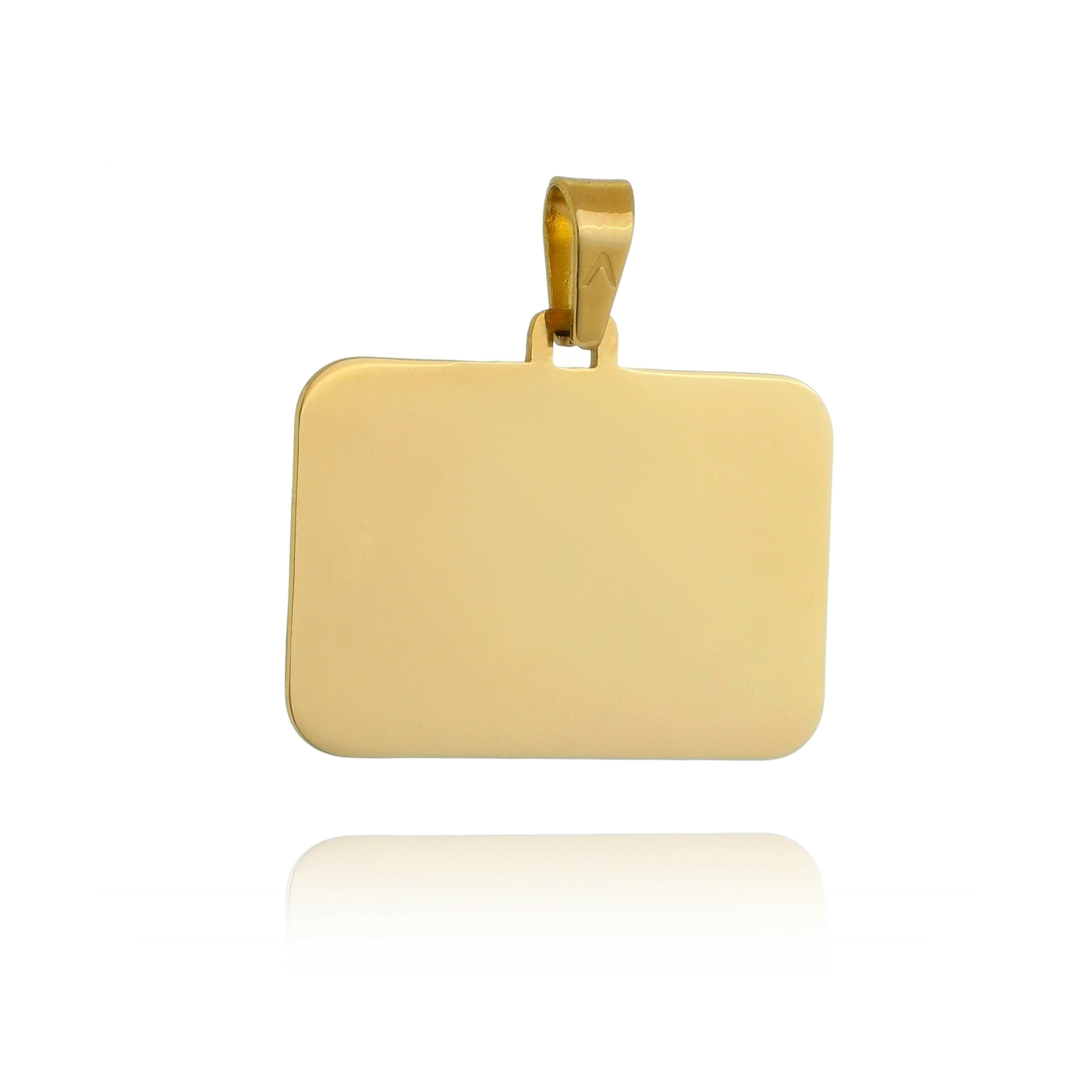 Stainless Steel Engravable Horizontal Rectangle Pendent - Basic. We offer in both Gold and Stainless Steel.