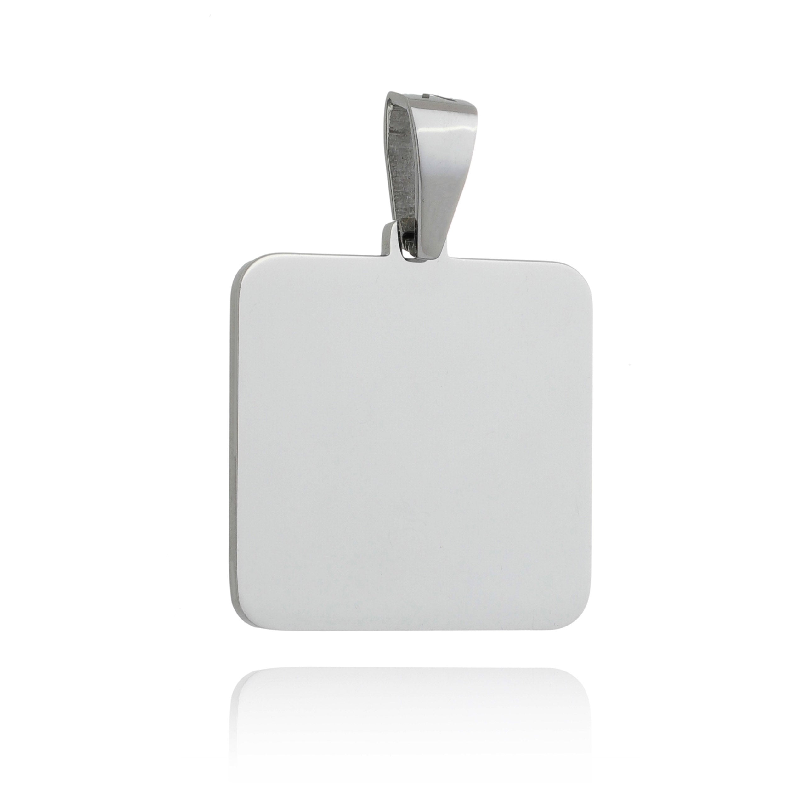 Engravable Square Pendant - Premium